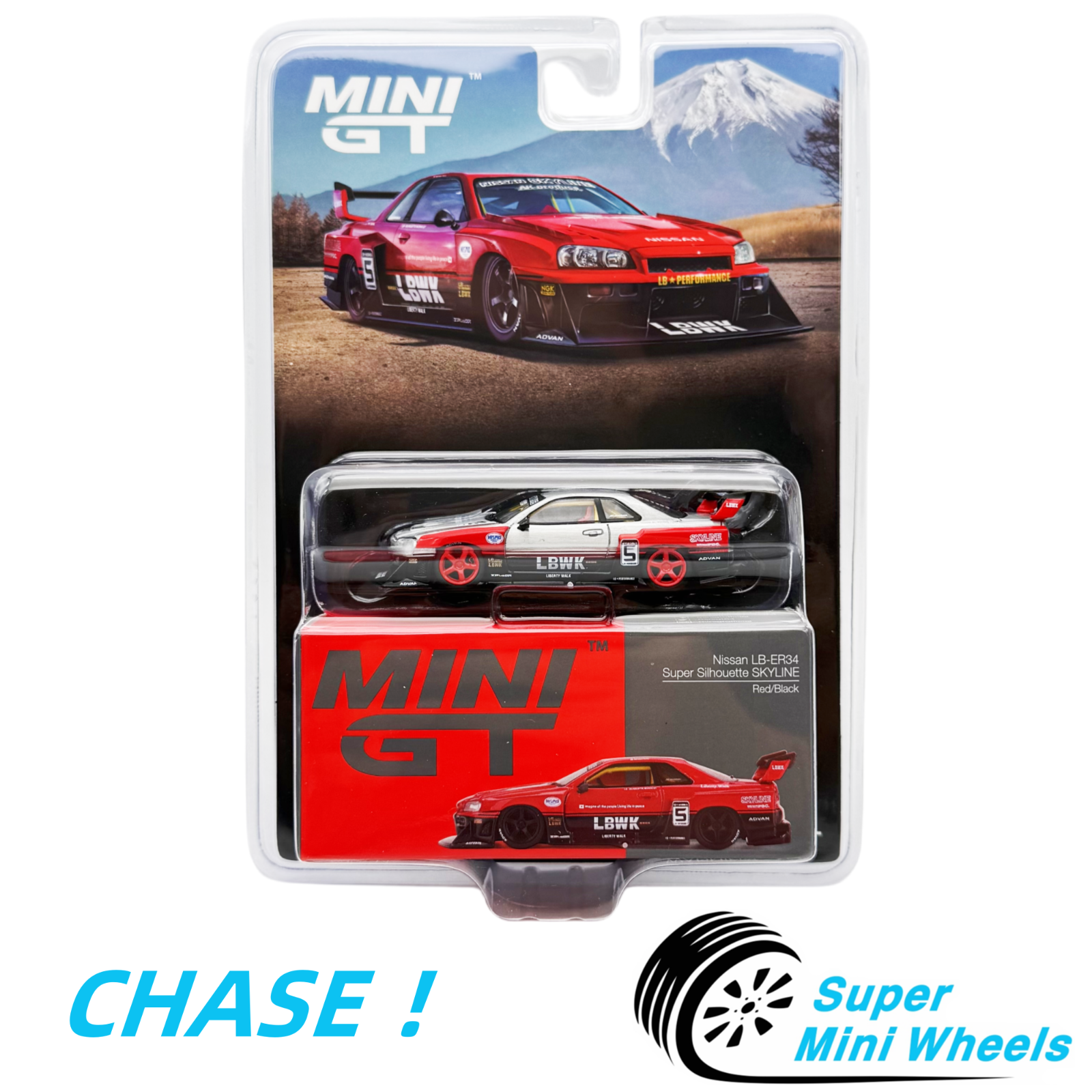MINIGT ER34 SKYLINE LBWK チェイス MINIGT ER34 SKYLINE LBWK チェイス CHASE ! Mini GT 1:64 LBWK