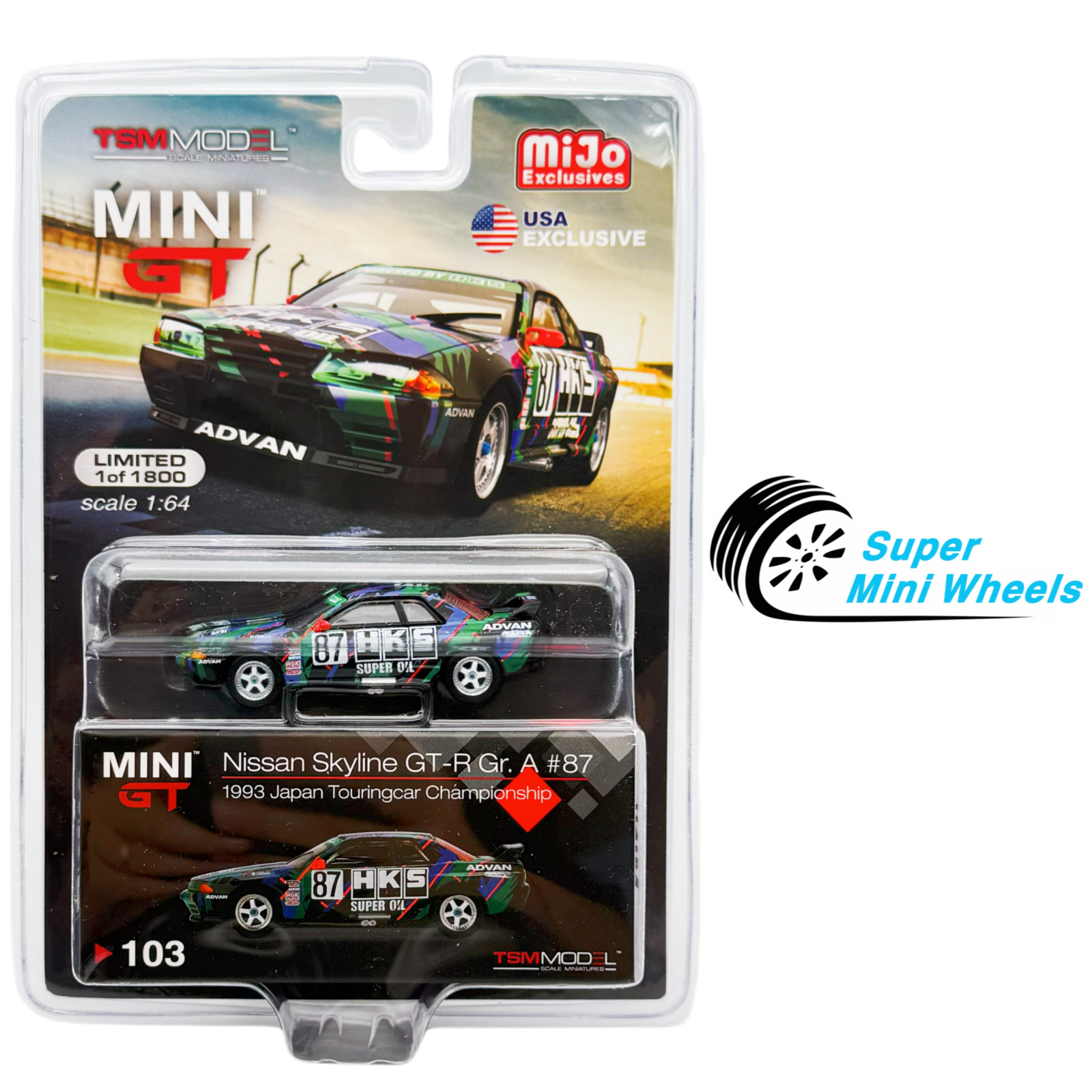 MINI GT 103 Nissan Skyline Gt-R R32 Gr. A #87 HKS Japan