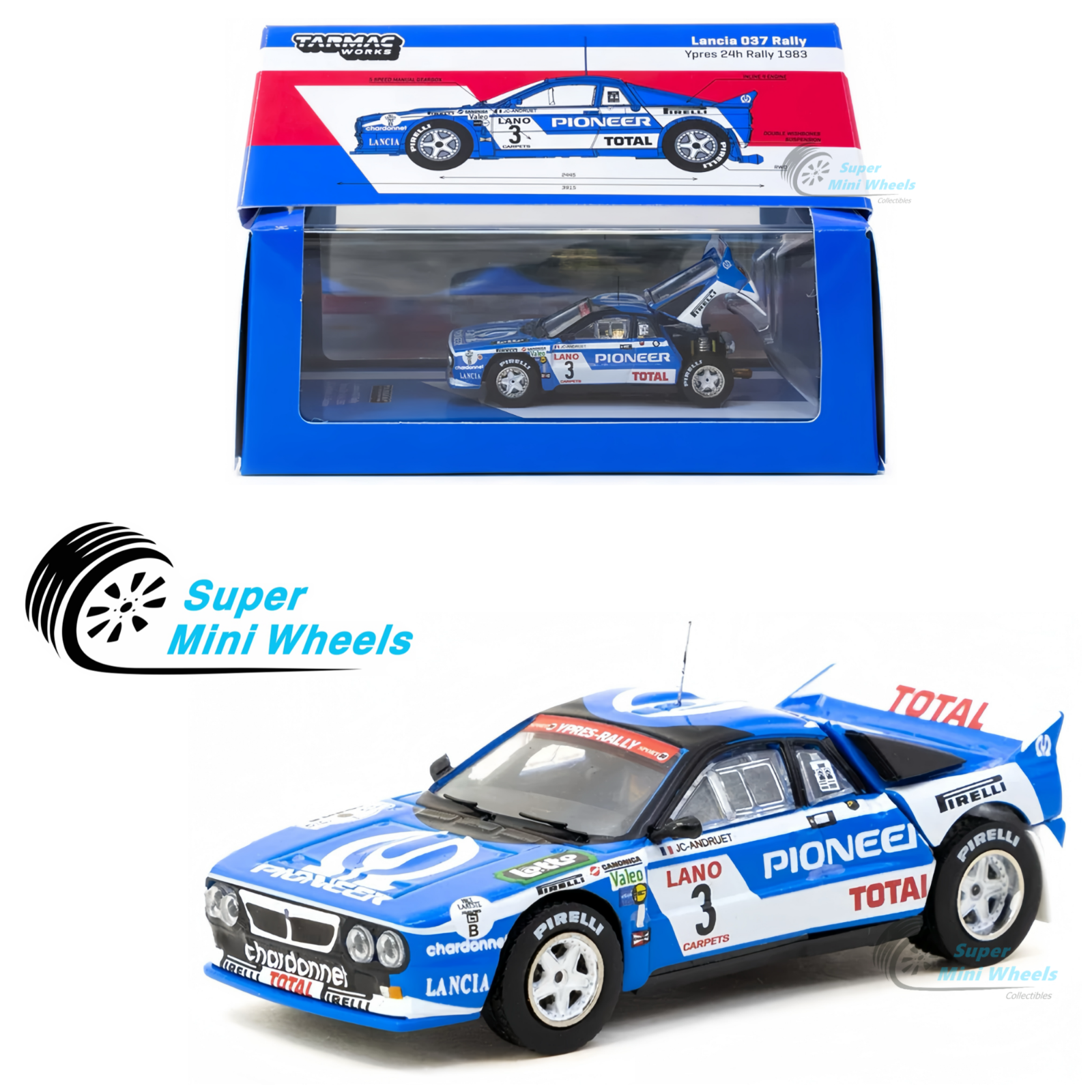 Tarmac Works 1:64 Lancia 037 Rally Sanremo 1983 - M & J Toys