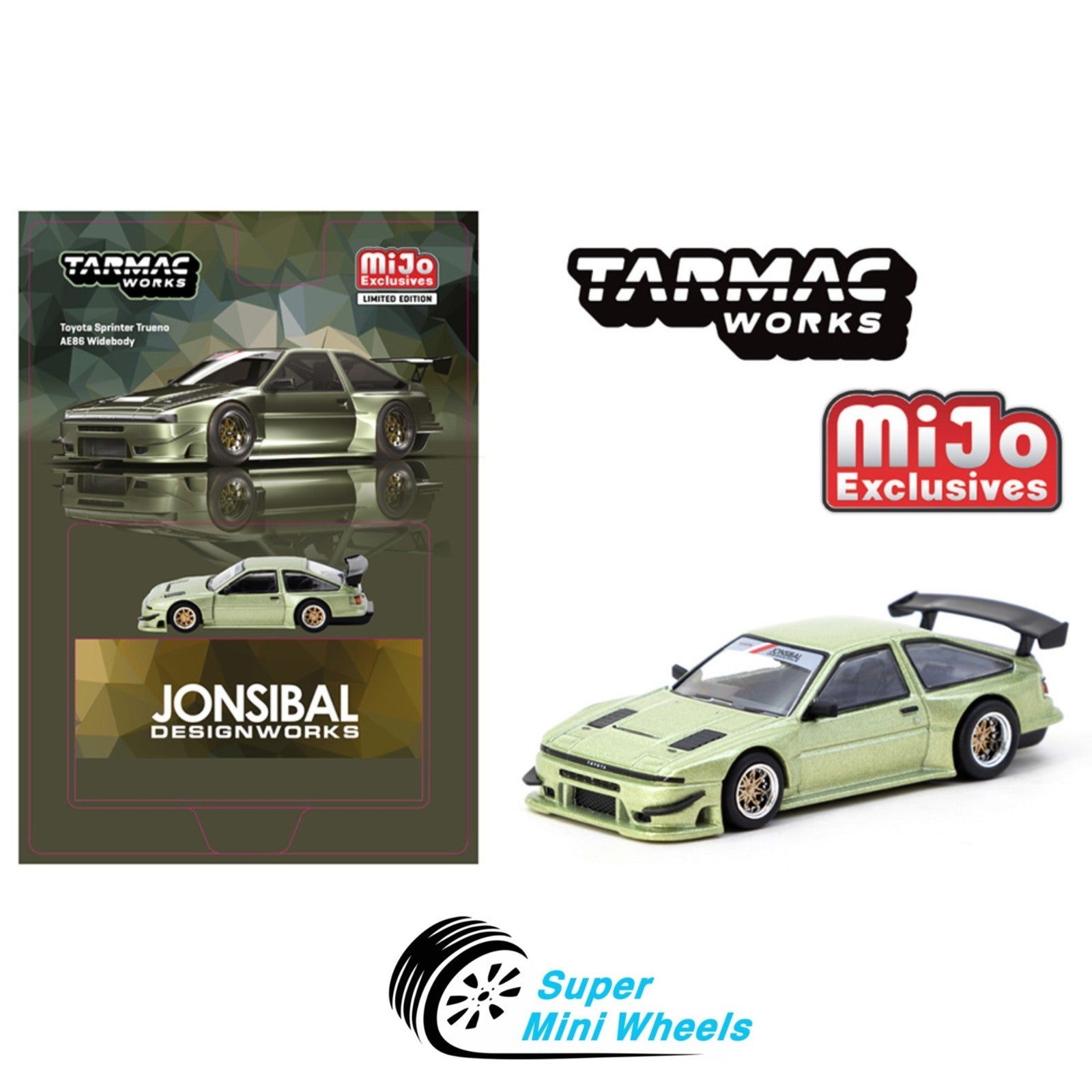Tarmac Works 1:64 Toyota Sprinter Trueno AE86 Widebody Green