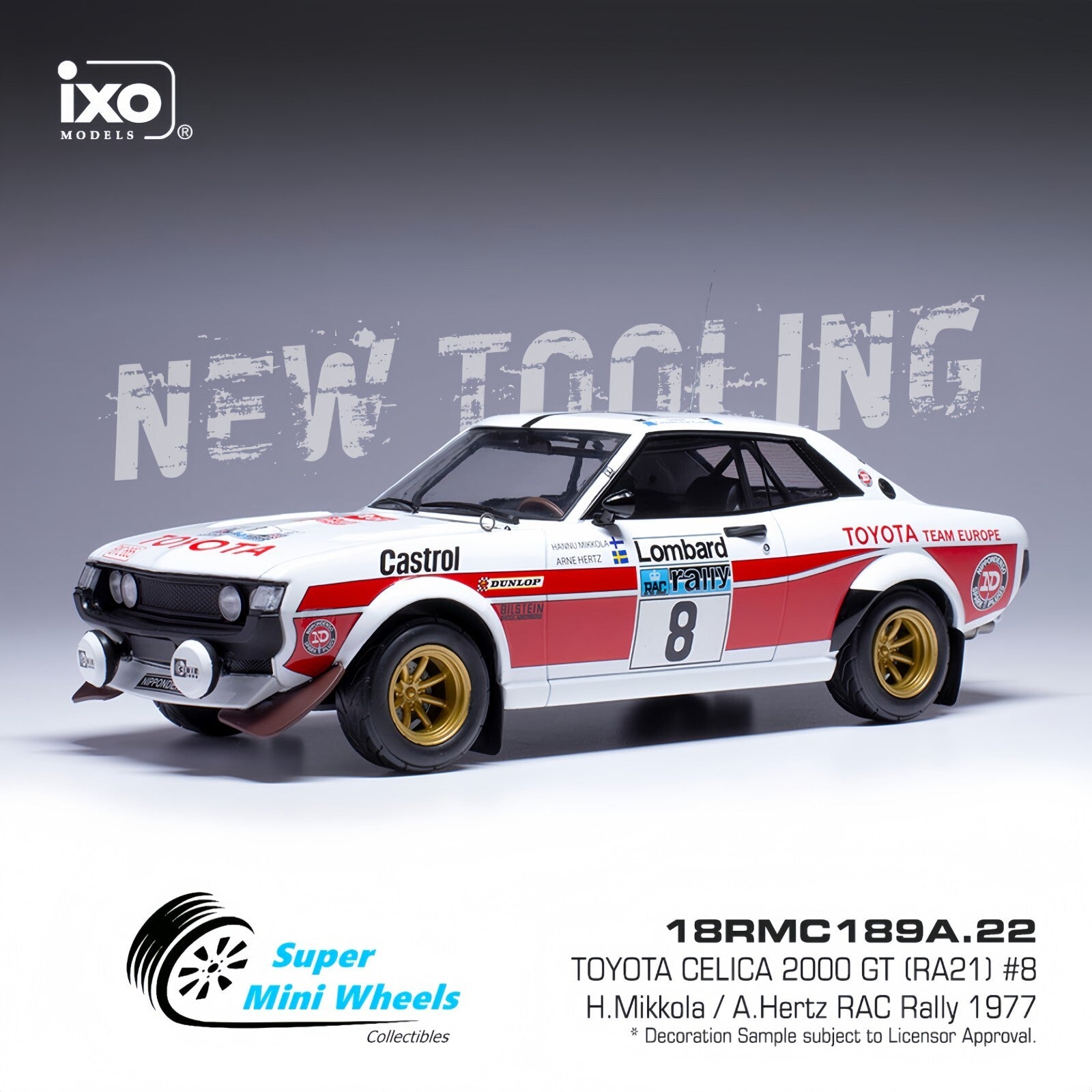 Toyota Celica 2000 GT (RA21) #8 H.Mikkola/A.Hertz RAC Rally 1977 1:18 Scale Diecast Model Toyota Celica 2000 GT (RA21) #8 H.Mikkola/A.Hertz RAC Rally 1977 1:18 Scale Diecast Model