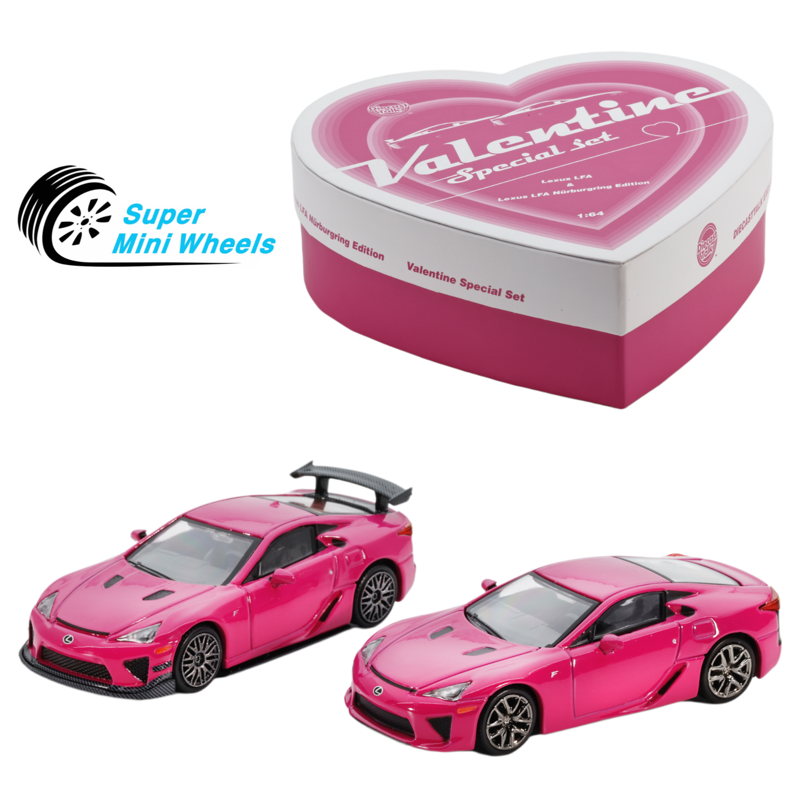 GCD 1:64 Lexus LFA Pink Valentine's Day Special 2Pack Set