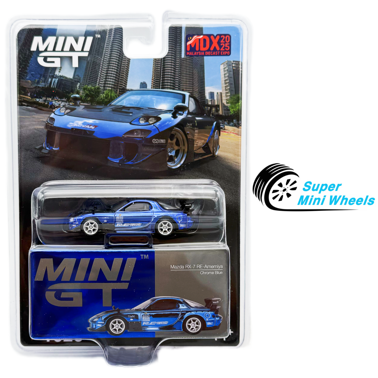 爆買い Mazda 1:64 GT Mini RX-7 2025 MDX Blue Chrome RE-Amemiya ミニカー