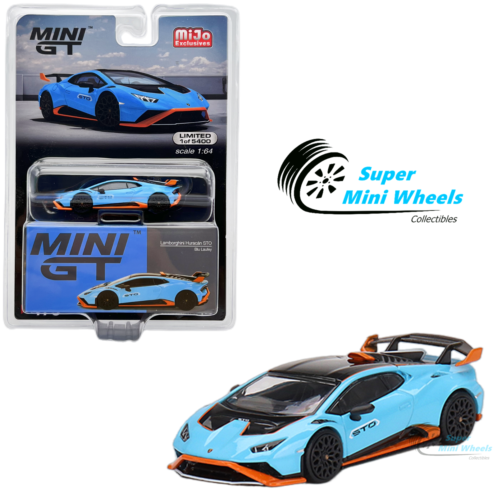 Mini GT 1:64 Lamborghini Huracán STO Blu Laufey #475 – Super Mini Mini GT 1:64 Lamborghini Huracán STO Blu Laufey #475 – Super Mini