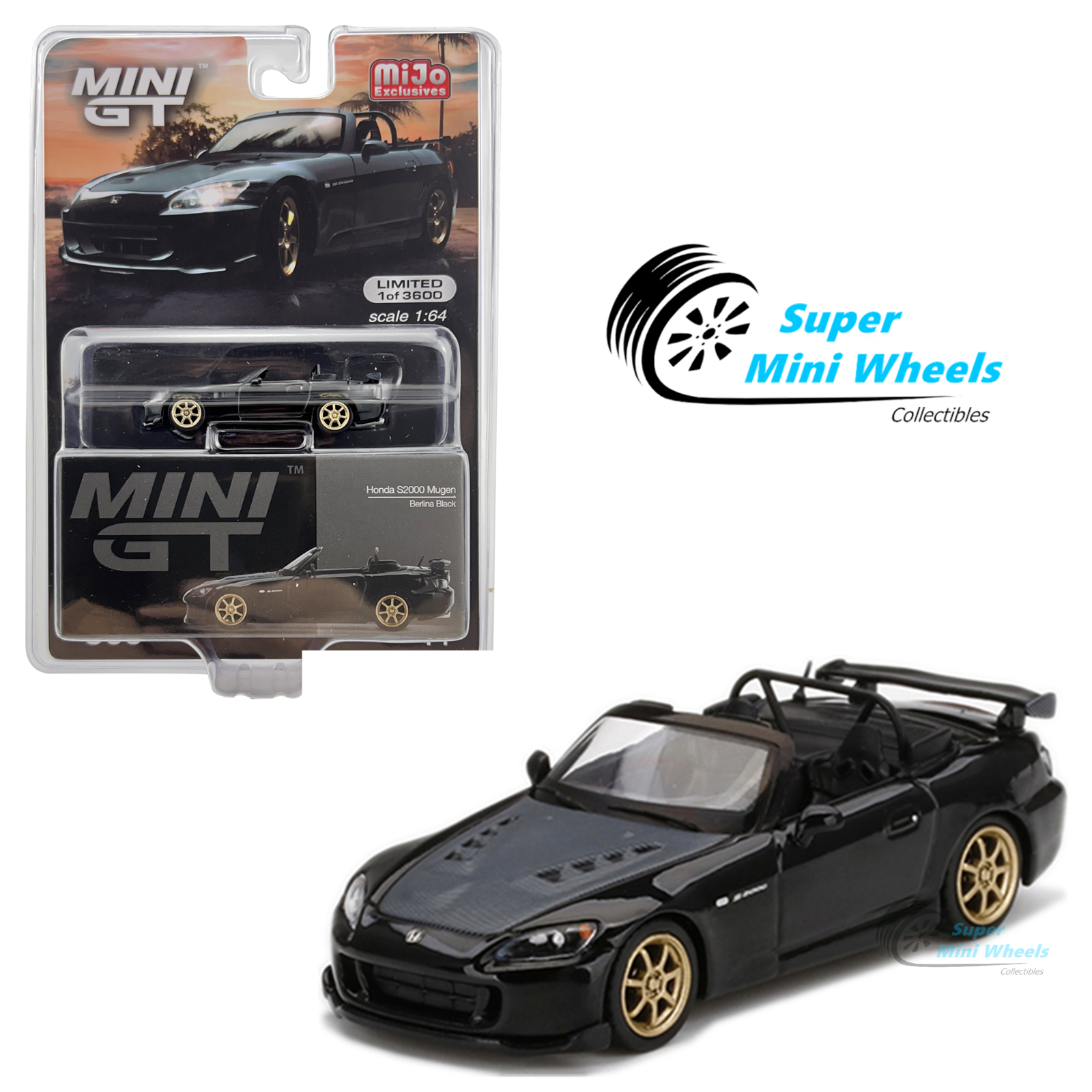 MINI GT Honda S2000 Mugen Berlina Black Honda S2000 Mugen Berlina