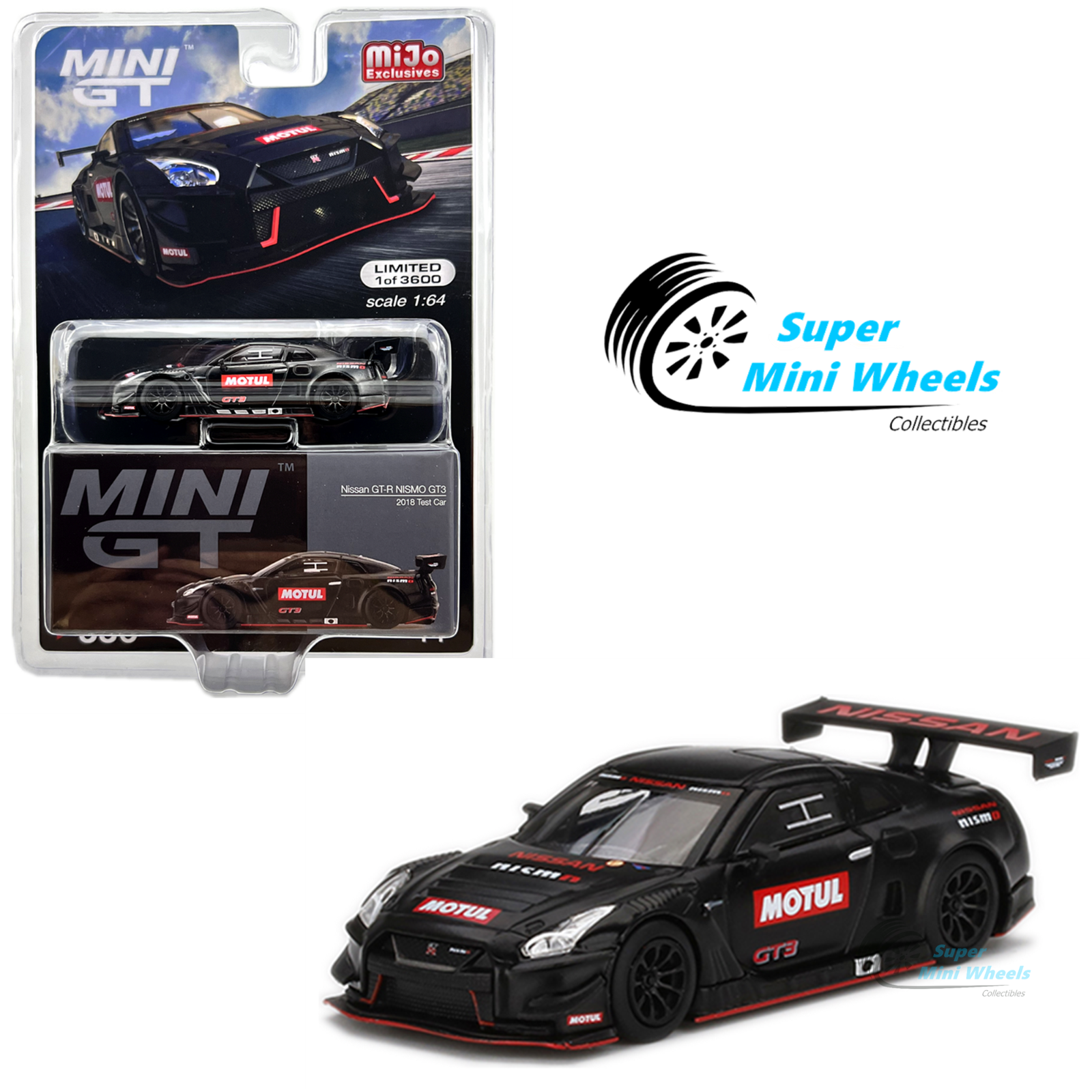 Mini GT 1:64 Nissan GT-R NISMO GT3 2018 Test Car (Black
