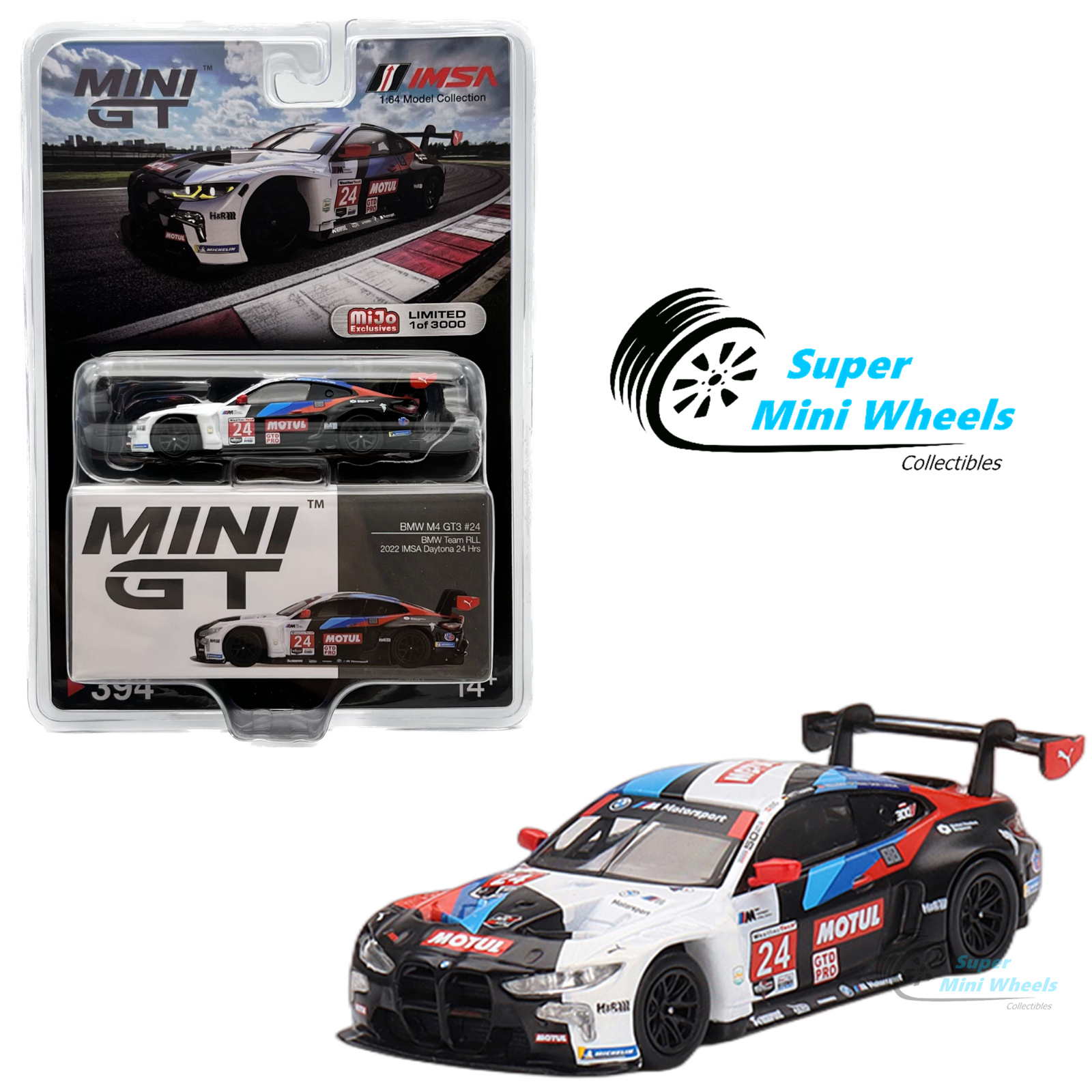 Mini GT 1:64 BMW M4 GT3 #24 2022 IMSA Daytona 24 Hrs #394 – Super