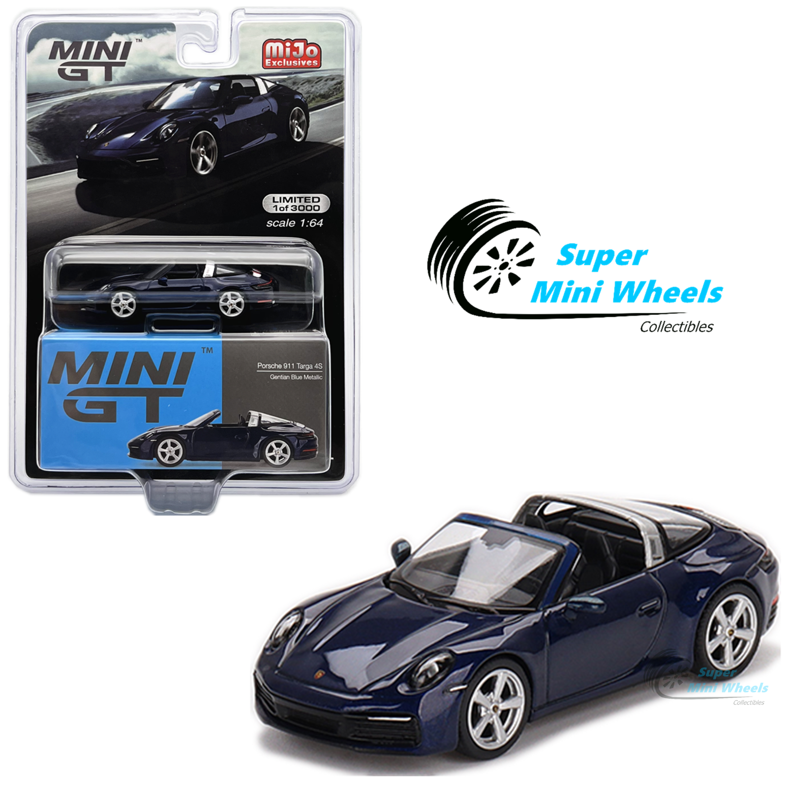 ミニカー MINI GT Porsche 911 Targa 4S Gentian Blu MiniGT Porsche 911 Targa 4S: Now That's More Like It