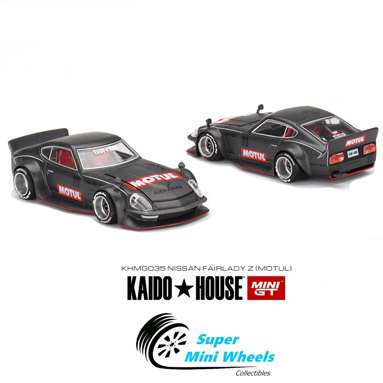 Kaido House X Mini GT Datsun Fairlady Z MOTUL – Scala 1:64, Limited Edition Sigillata