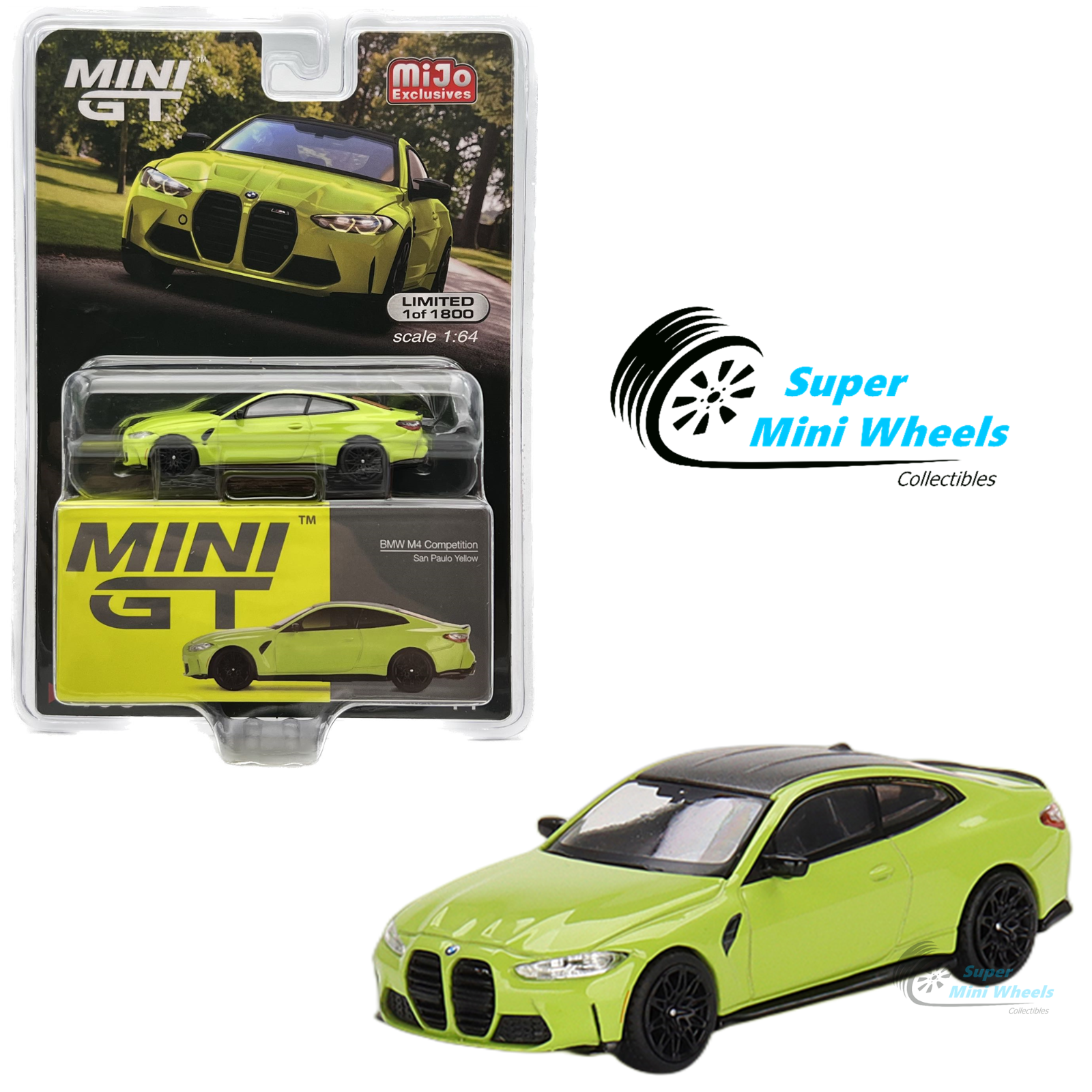 ミニカー MINI GT BMW M4 Competition San Paulo 468 Mini GT 1:64 BMW M4 Competition (G82) San Paulo Yellow #468