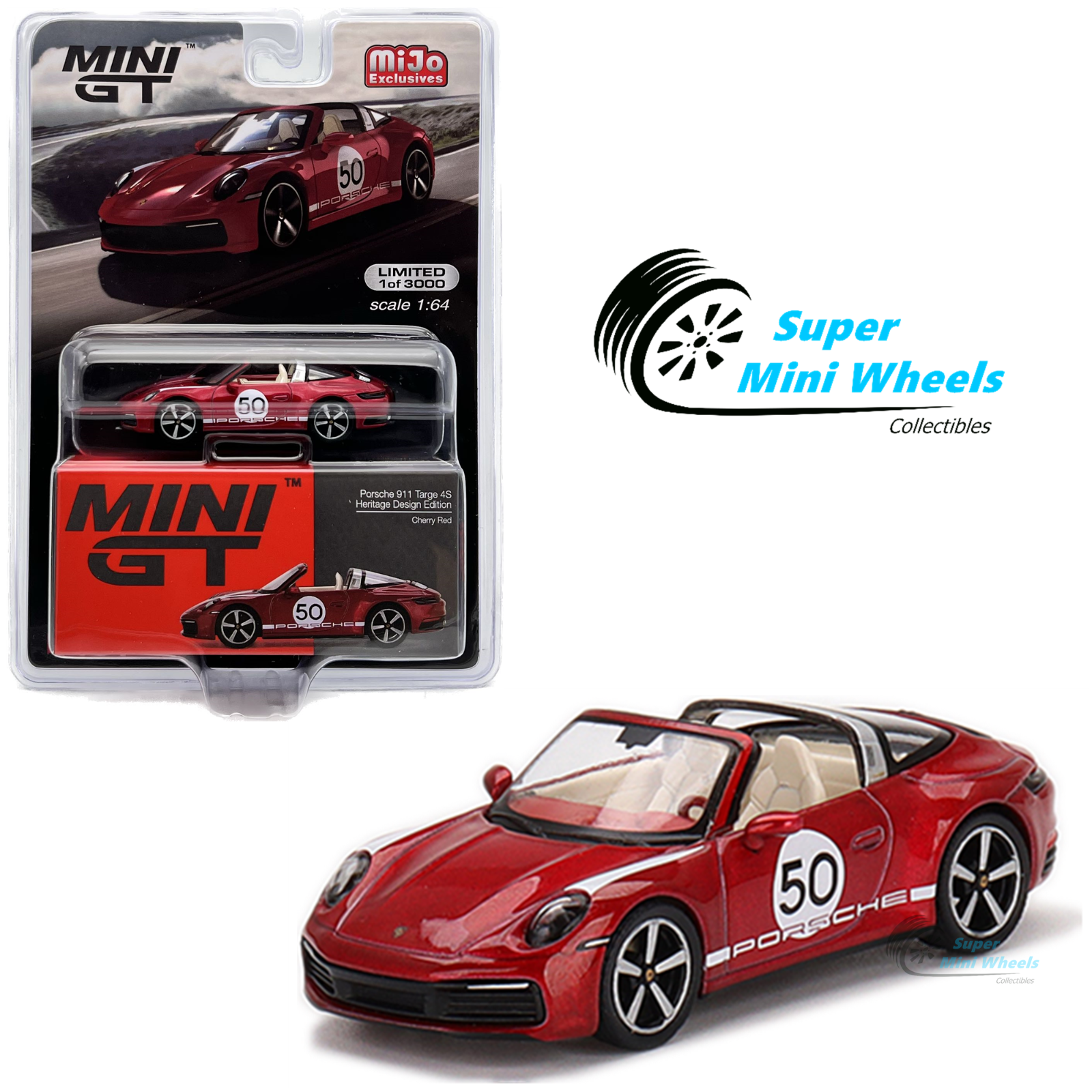 ミニカー MINI GT Porsche 911 Targa 4S Heritage Mini GT 1:64 Porsche 911 Targe 4S Heritage Design Edition GT