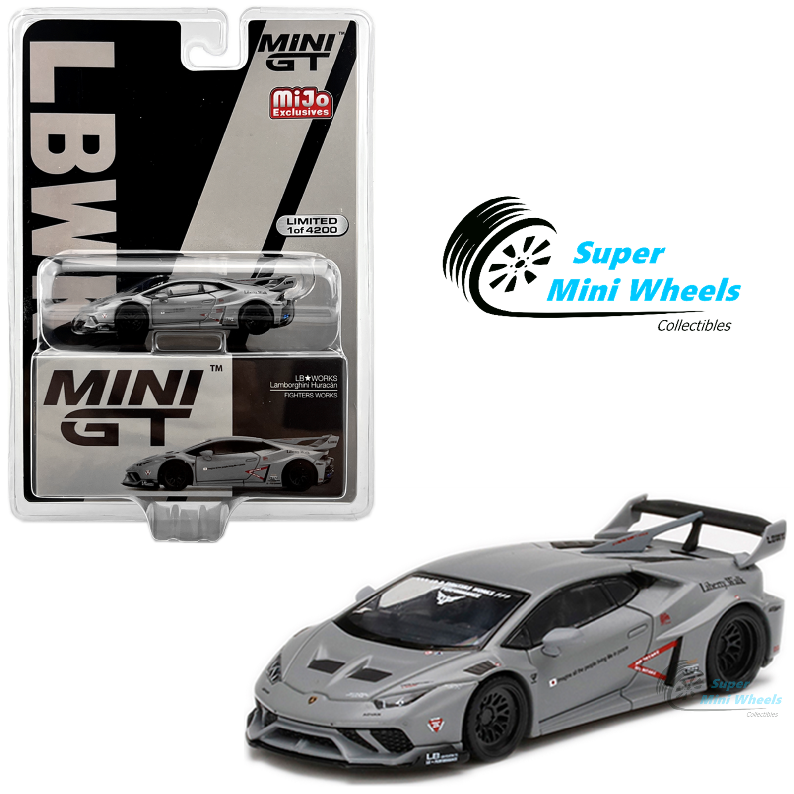 Mini GT 1:64 LB WORKS Lamborghini Huracan GT FIGHTERS WORKS (Gray Mini GT 1:64 LB WORKS Lamborghini Huracan GT FIGHTERS WORKS (Gray