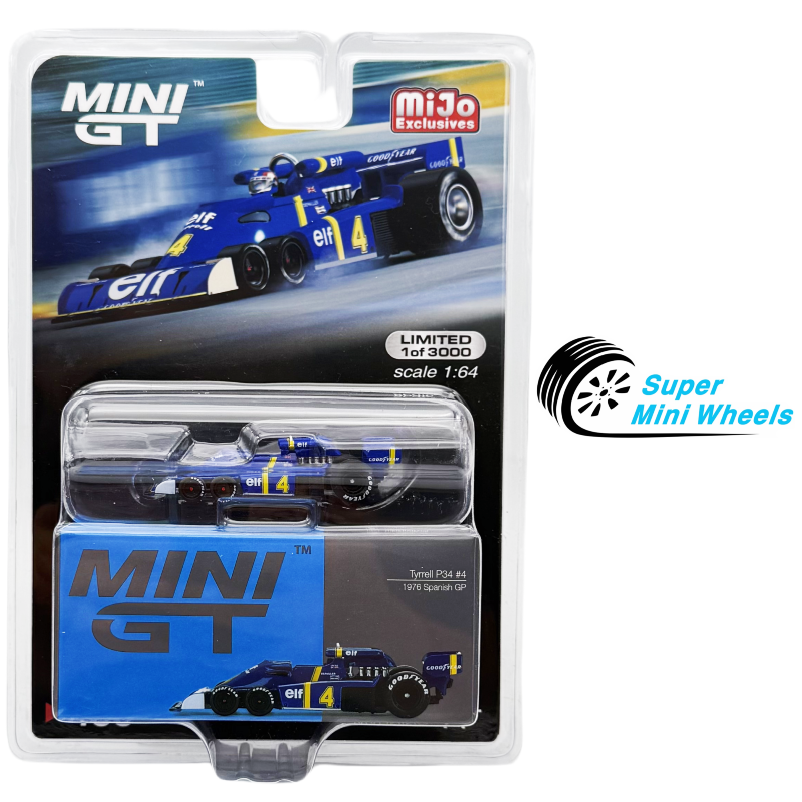 Mini GT 1:64 Tyrrell P34 #4 1976 Spanish GP #488 – Super Mini Wheels