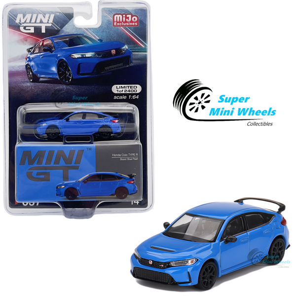 Mini GT 1:64 Honda Civic Type R Boost Blue Pearl 2023 #637