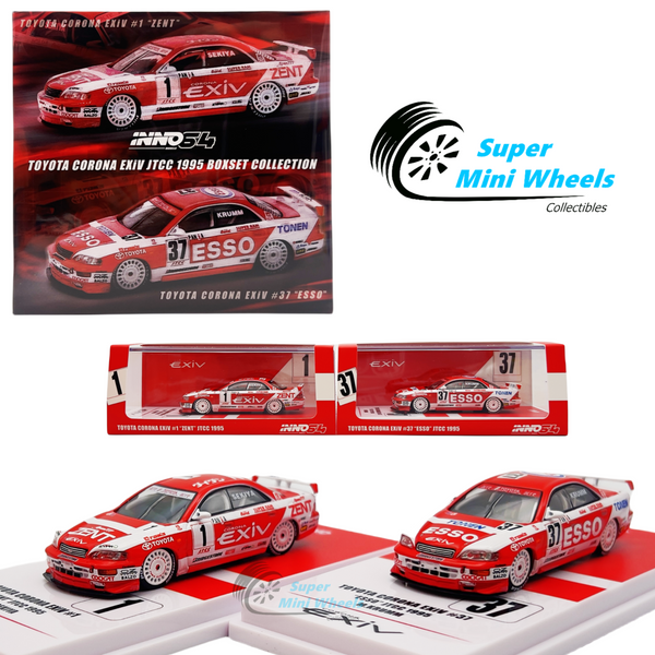 INNO64 1:64 Toyota Corona Exiv #1 & #37 JTCC 1995 Boxset Collection 2 Cars Set