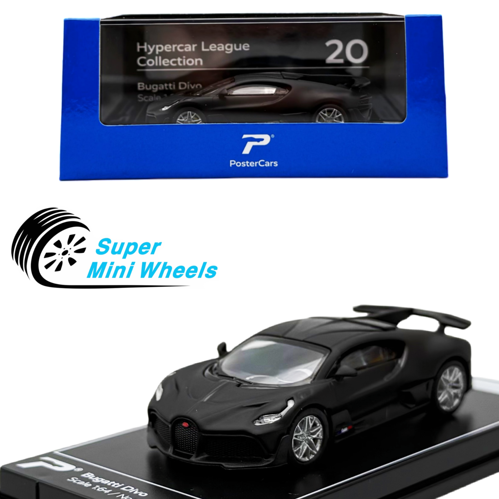 PosterCars 1:64 Bugatti Divo (Black) Hypercar League Collection #19 ...