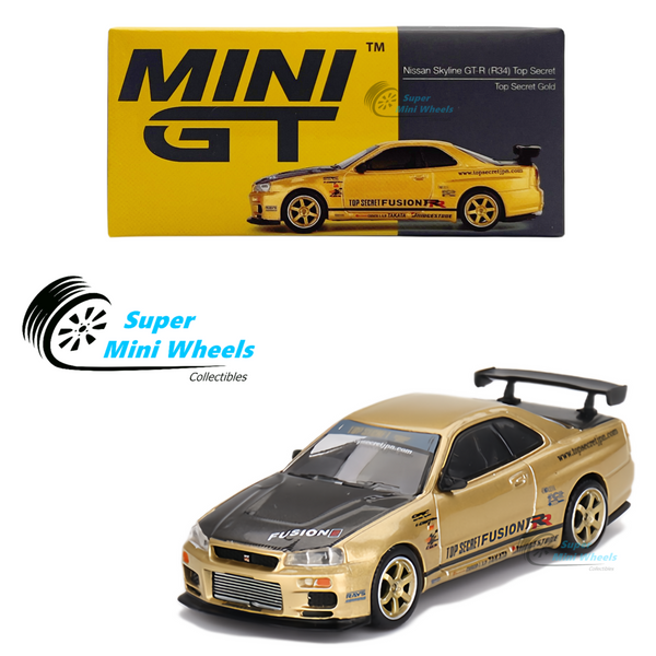 Mini GT 1:64 Nissan GT-R R34 Top Secret Top Secret Gold Japan Exclusive #676