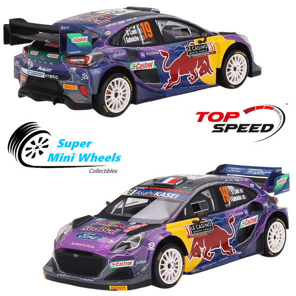 Top Speed 1:18 Ford Puma Rally1 #19 M-Sport Ford WRT 2022 Rally MonteCarlo Winne