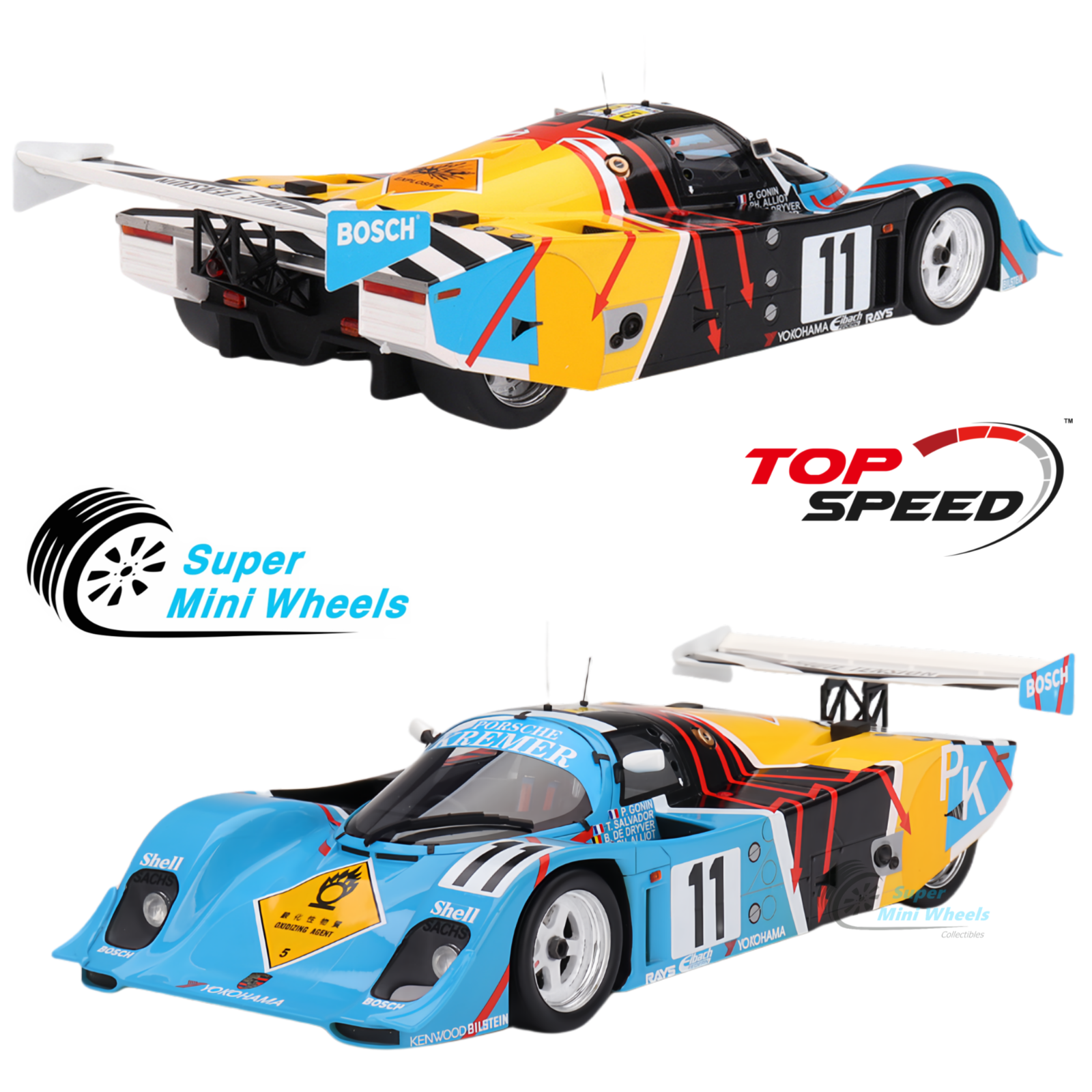 Top Speed 1/18 Porsche 962 CK6 #11 1990 Le Mans 24 Hrs TS0472 Top Speed 1/18 Porsche 962 CK6 #11 1990 Le Mans 24 Hrs TS0472