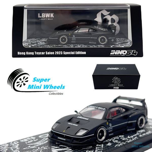 INNO64 1:64 LBWK Ferrari F40 Matte Black Hong Kong Toycar Salon 2023