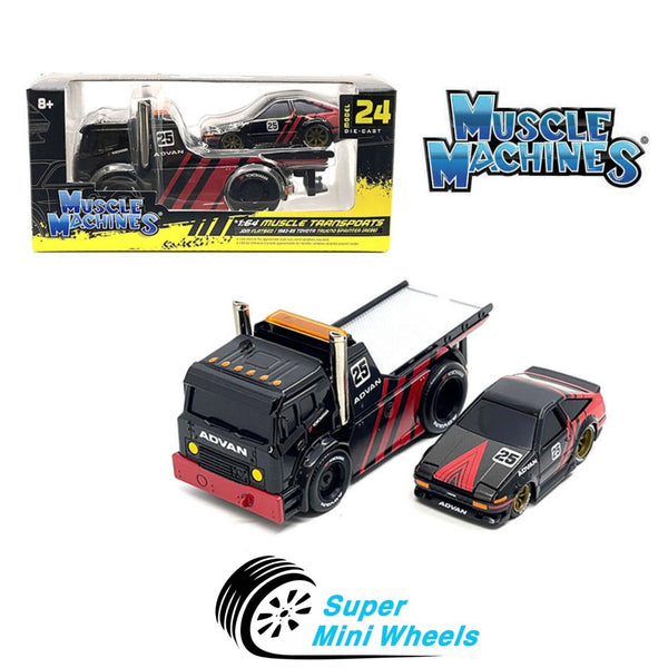 Muscle Machines 1:64 JDM Flatbed & 1983 Toyota Trueno Sprinter ADVAN #24