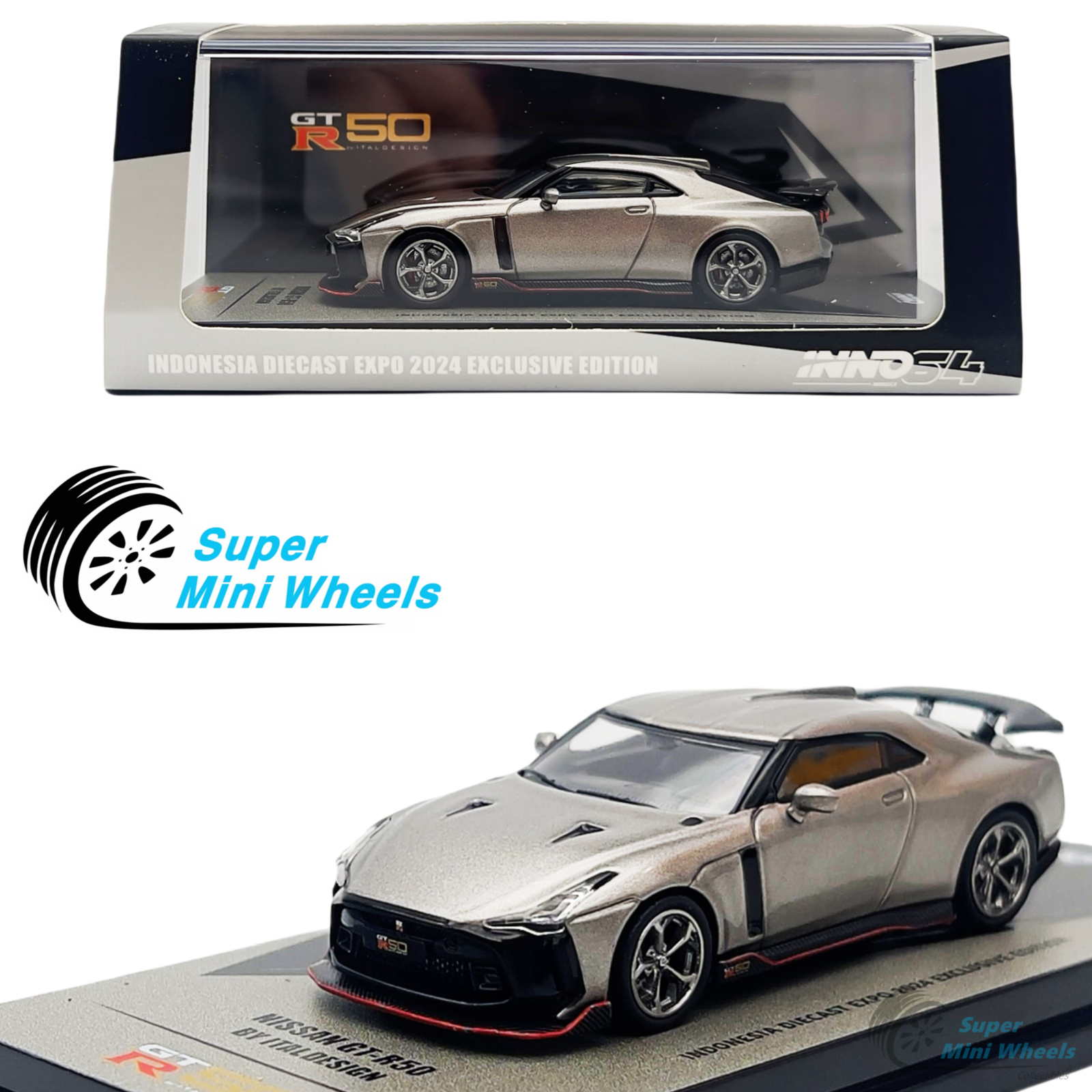 INNO64 1:64 Nissan GT-R50 By Italdesign Silver - 2024 IDE Exclusive ...