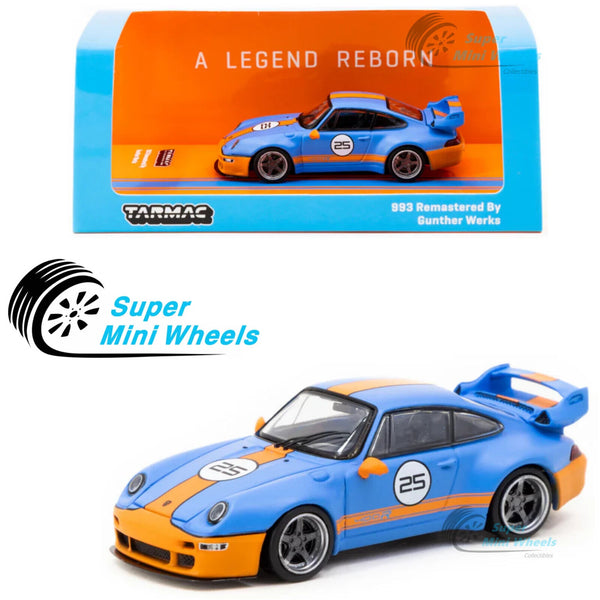 Tarmac Works 1:64 Porsche 993 Remastered By Gunther Werks Gulf Blue