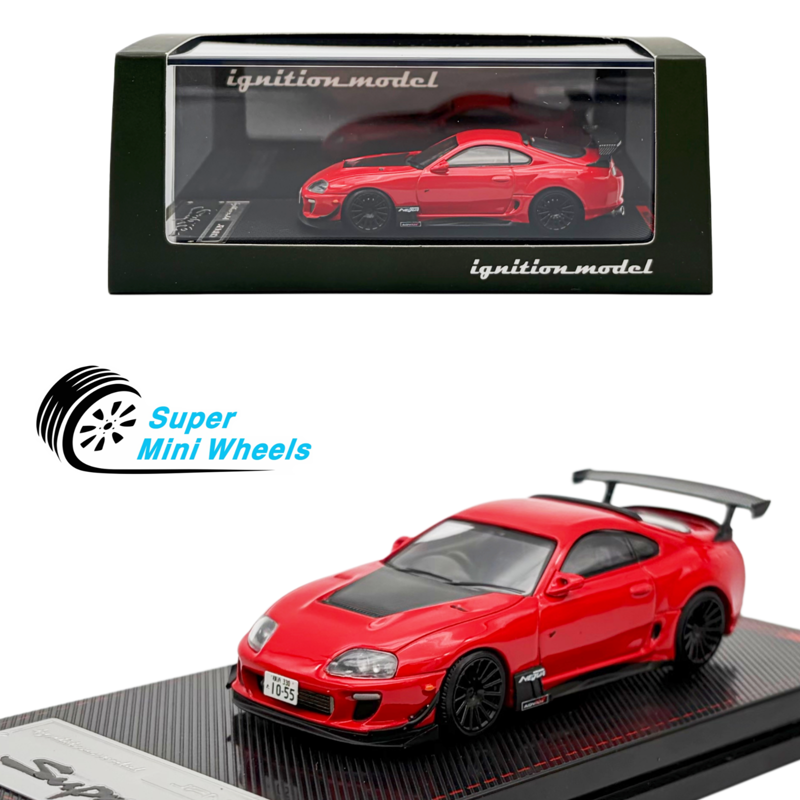 Ignition Model 1:64 Toyota Supra (JZA80) RZ – Red – Super Mini Wheels