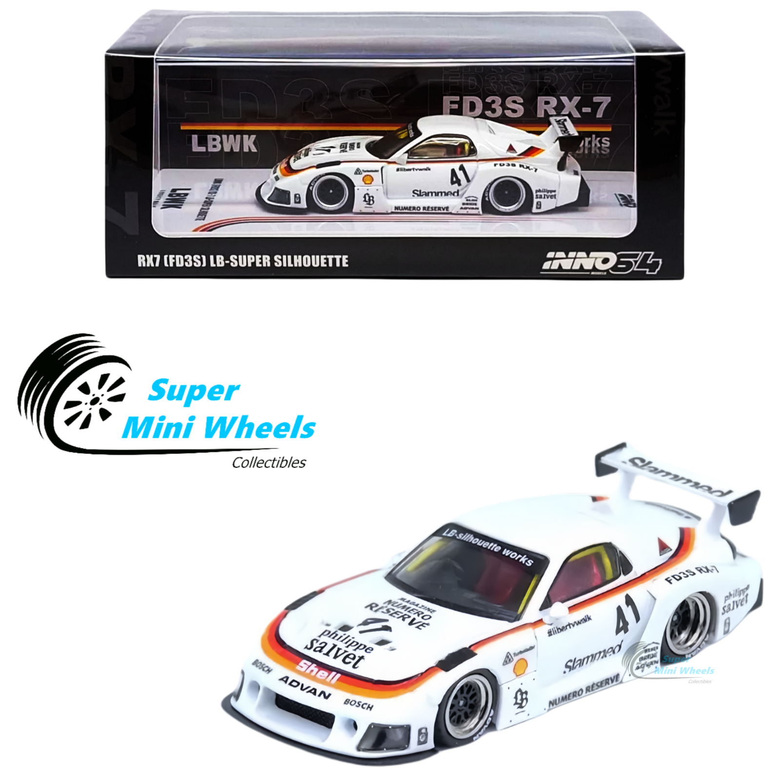 INNO64 1:64 LBWK MAZDA RX7 (FD3S) LB-SUPER SILHOUETTE (White) – Super ...