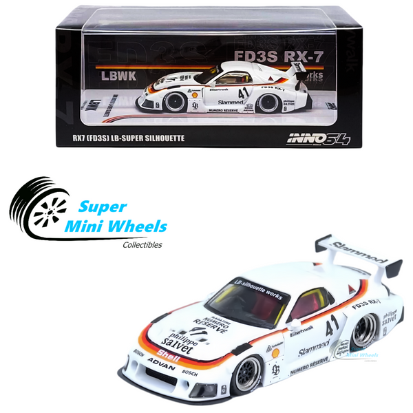 INNO64 1:64 LBWK MAZDA RX7 (FD3S) LB-SUPER SILHOUETTE (White)