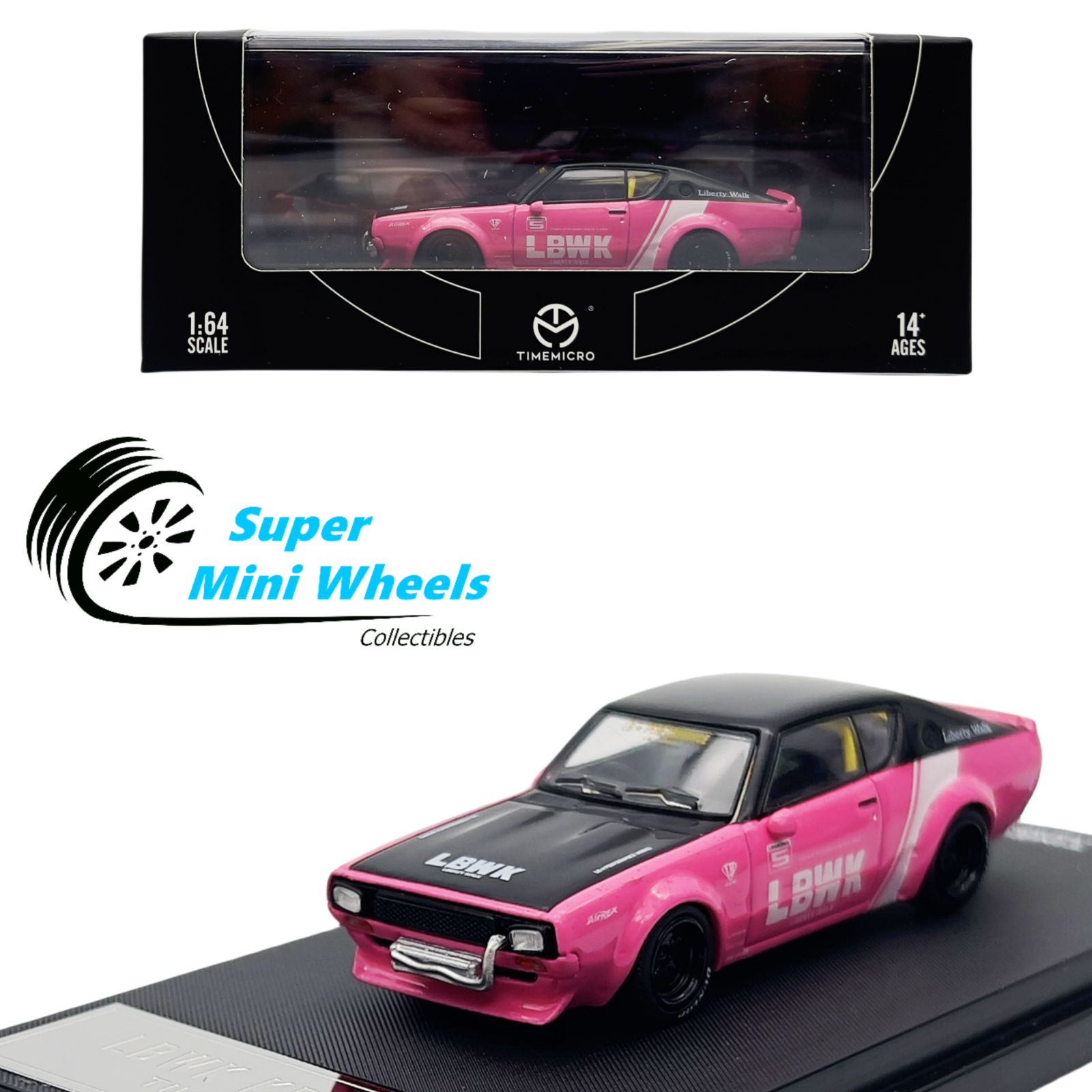 Time Micro 1:64 LBWK KPGC110 Pink - Diecast Model – Super Mini Wheels