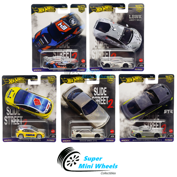 Hot Wheels Premium 2024 Car Culture H Case - Slide Street 2 - 5 Cars Set