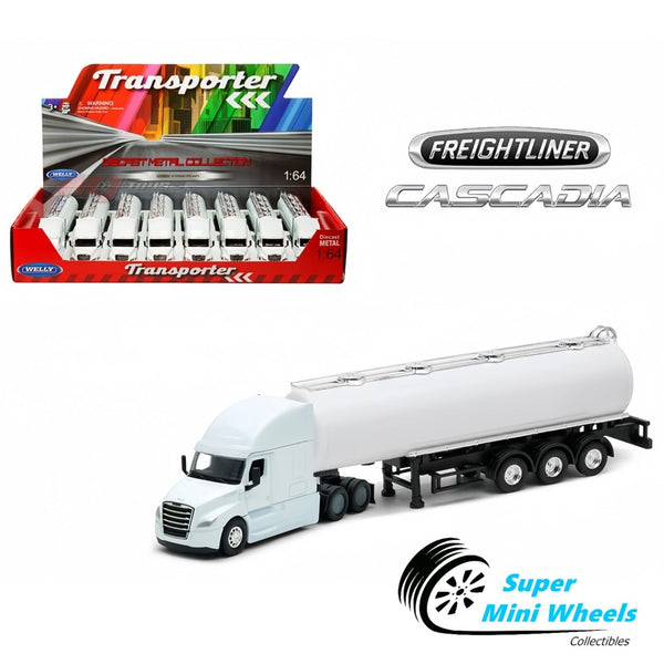 Welly 1:64 Freightliner Cascadia Tractor Trailer Tanker - Plain White