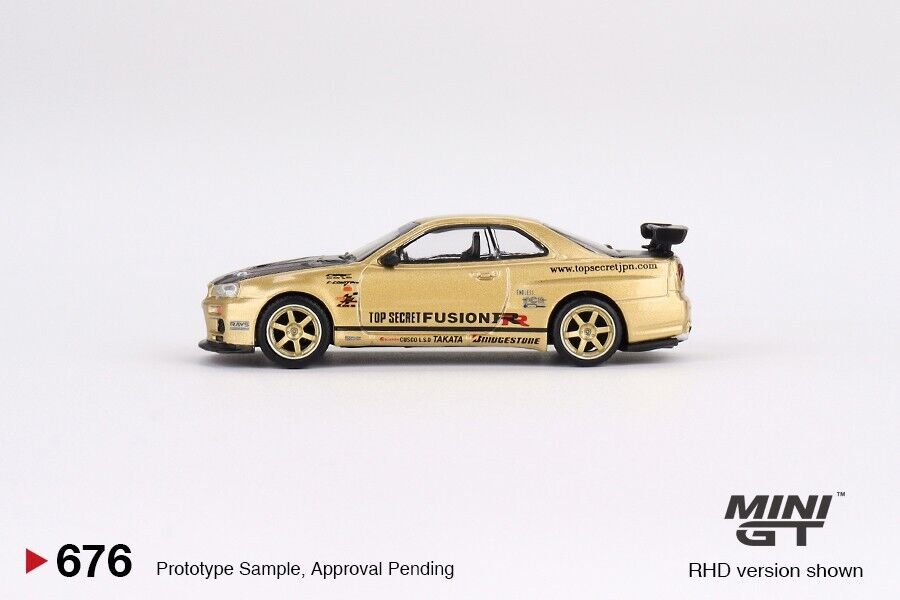 Top Secret Rims Mini GT 1:64 Nissan GT-R R34 Top Secret Top Secret Gold Japan Exclusiv ...