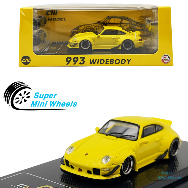 CM-Model 1:64 993 Widebody Yellow with Accessories