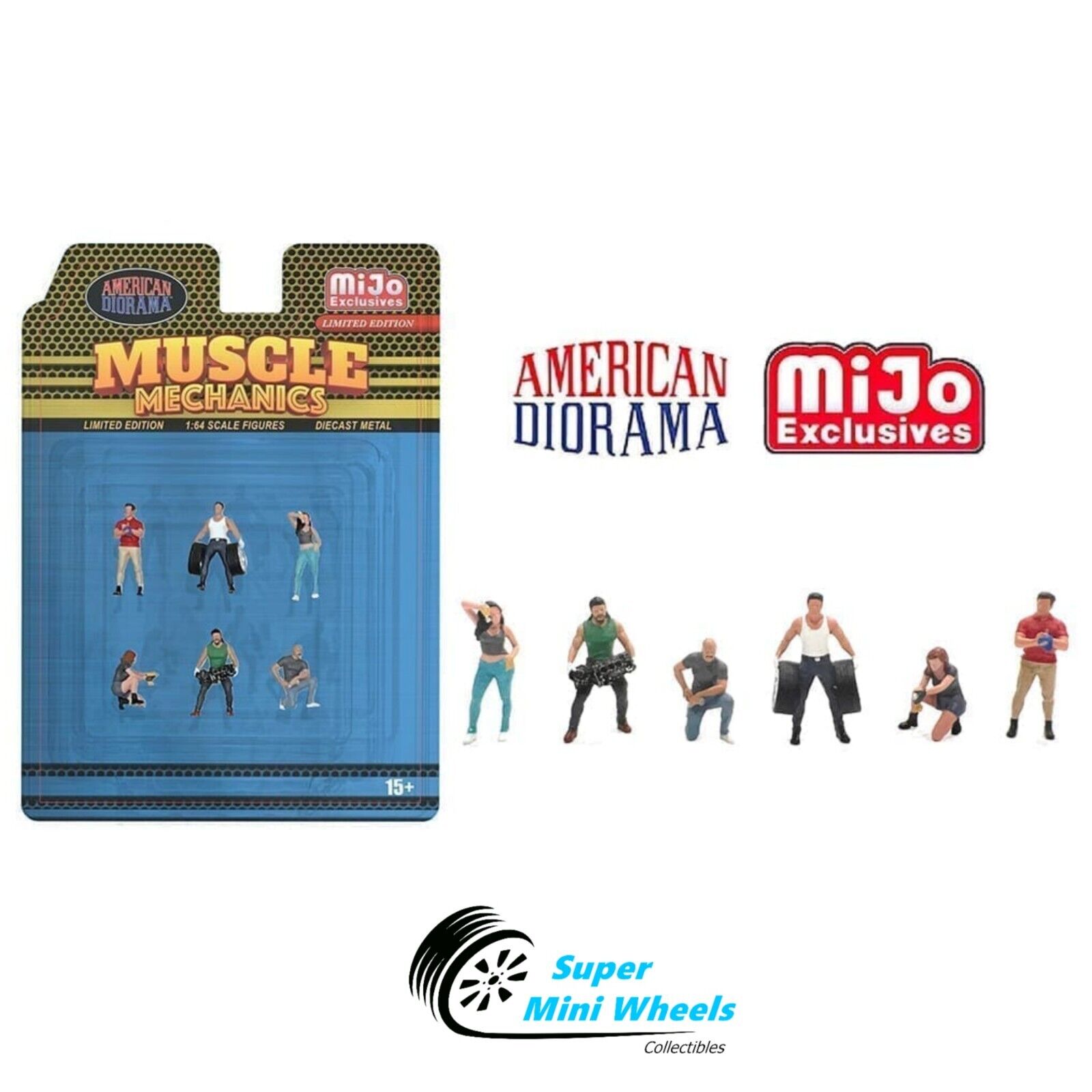 American Diorama 1:64 - Muscle Mechanics Figures - 6pcs Set - Metal ...