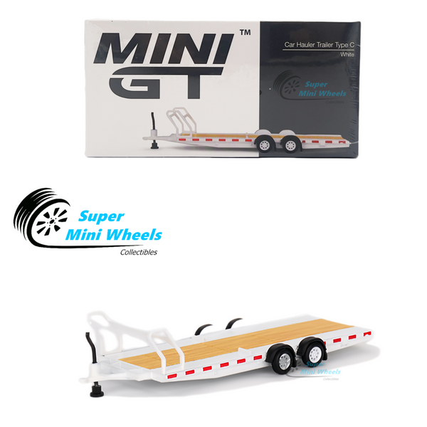 Mini GT 1:64 Car Hauler Trailer Type C White #AC21