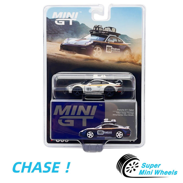 CHASE ！Mini GT 1:64 Porsche 911 Dakar Rallye Design Package White/Blue #805