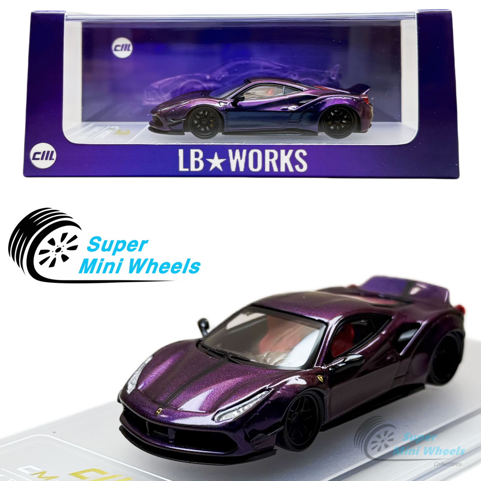 CM-Model 1:64 LB-Works 488 Widebody LBWK Chameleon Magic Purple – Super ...