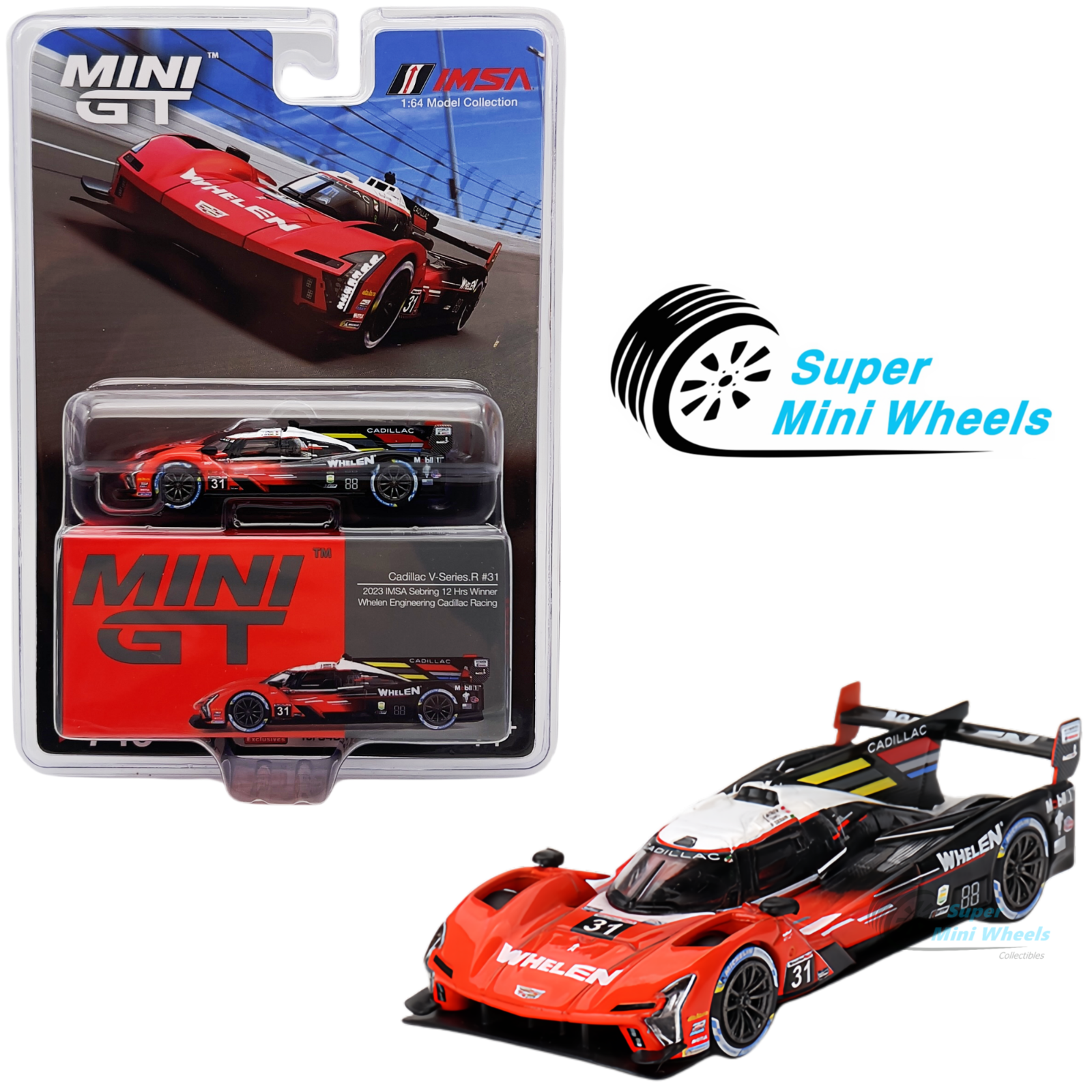 Mini GT 1:64 Cadillac V-Series.R #31 Whelen Engineering 2023 IMSA Winn ...