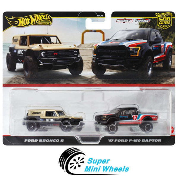 Hot Wheels 1:64 Car Culture 2 Pack Ford Bronco R & Ford F-150 Raptor