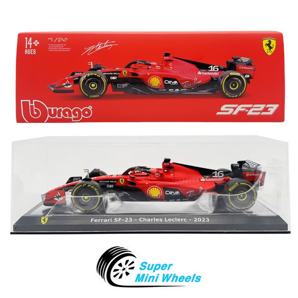 Bburago 1:24 2023 F1 Ferrari SF-23 #16 Charles Leclerc with Showcase