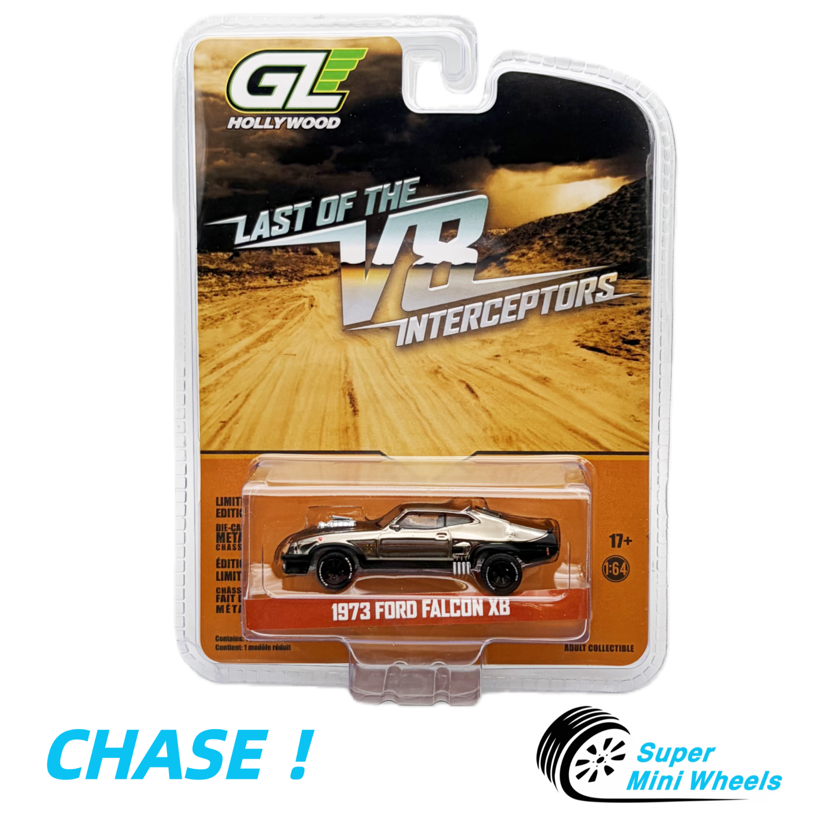 Chrome CHASE Greenlight 1:64 Last of The V8 Interceptors 1973 Ford Fal ...