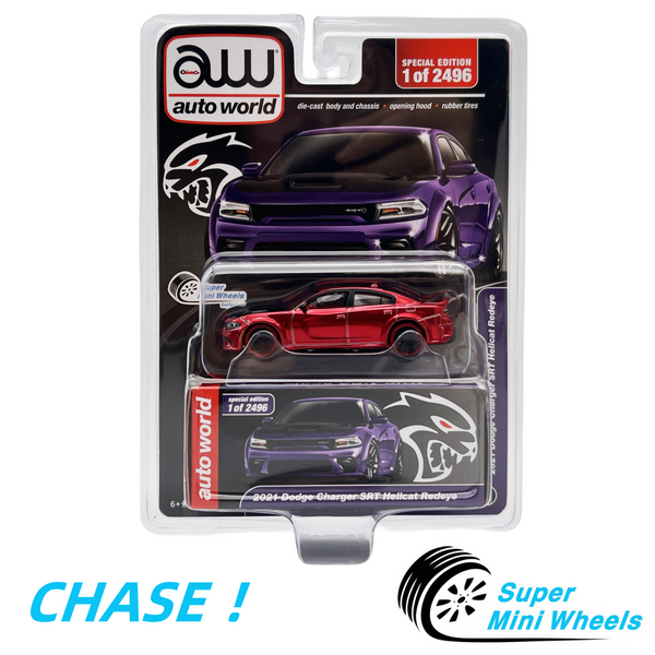 CHASE ! Auto Workd x Super Mini Wheel 1:64 2021 Dodge Charger SRT Hellcat