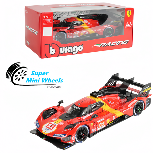 Bburago 1:24 Ferrari 499P LMH #51 2023 24H Le Mans Champion – Ferrari Racing