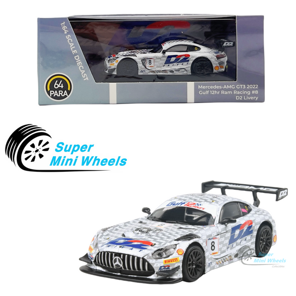 PARA64 - 1:64 - Mercedes-AMG GT3 Evo 2022 Gulf 12hr Ram Racing #8 D2 Livery