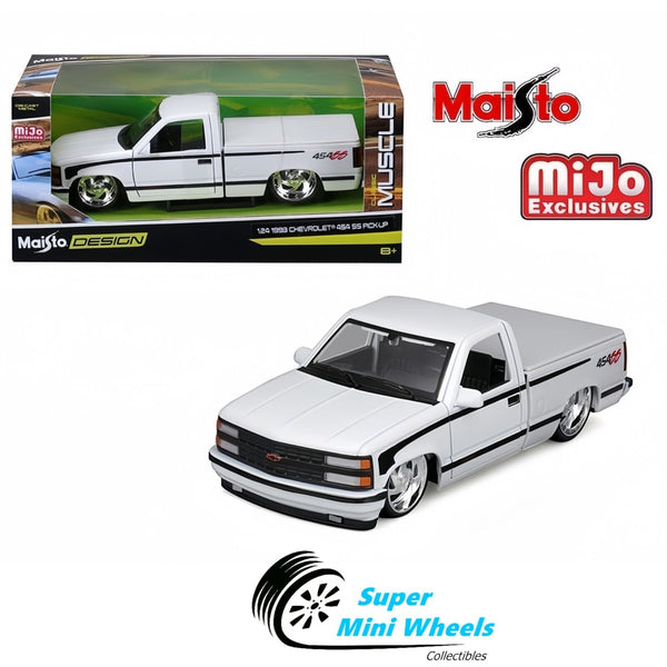 Maisto 1:24 - 1993 Chevrolet 454 SS Pickup – White - MiJo Exclusives