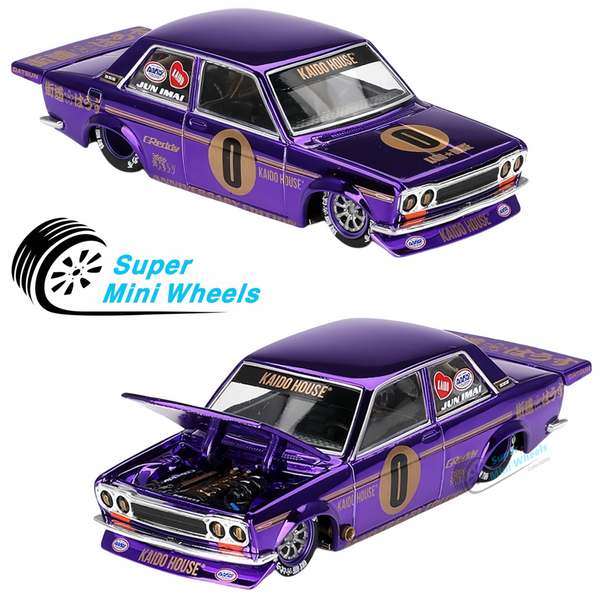 Mini GT x Kaido House 1:64 Datsun 510 Pro Street Anniversary Chrome Purple #138