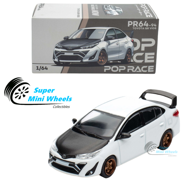 Pop Race 1:64 Toyota GR Vios White - PR64-94