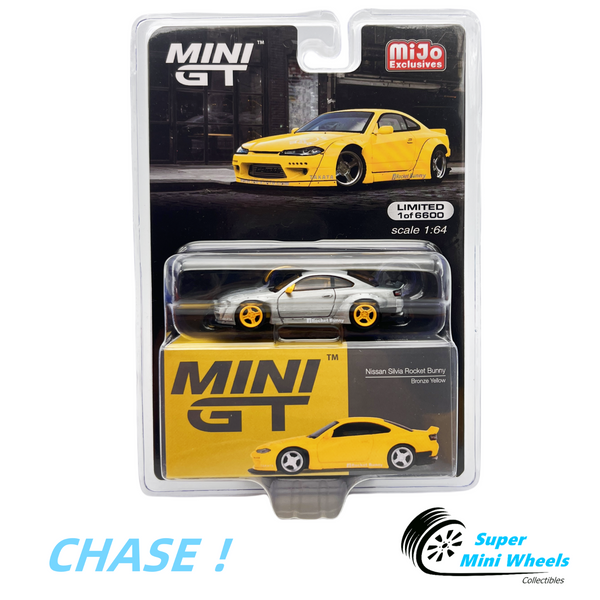 CHASE ! Mini GT 1:64 Nissan Silvia (S15) Rocket Bunny Bronze Yellow #643